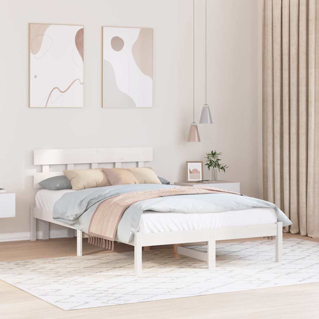 Struttura del letto Bianco 135 x 190 cm Legno massello di pino