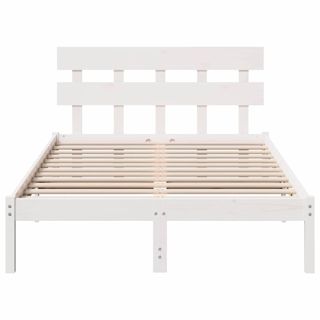Struttura del letto Bianco 135 x 190 cm Legno massello di pino