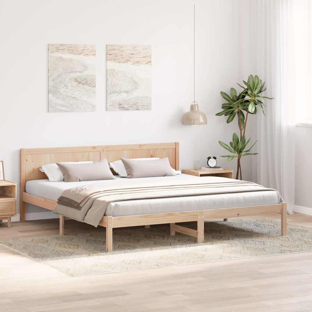Struttura del letto Marrone 200 x 200 cm Legno massello di pino