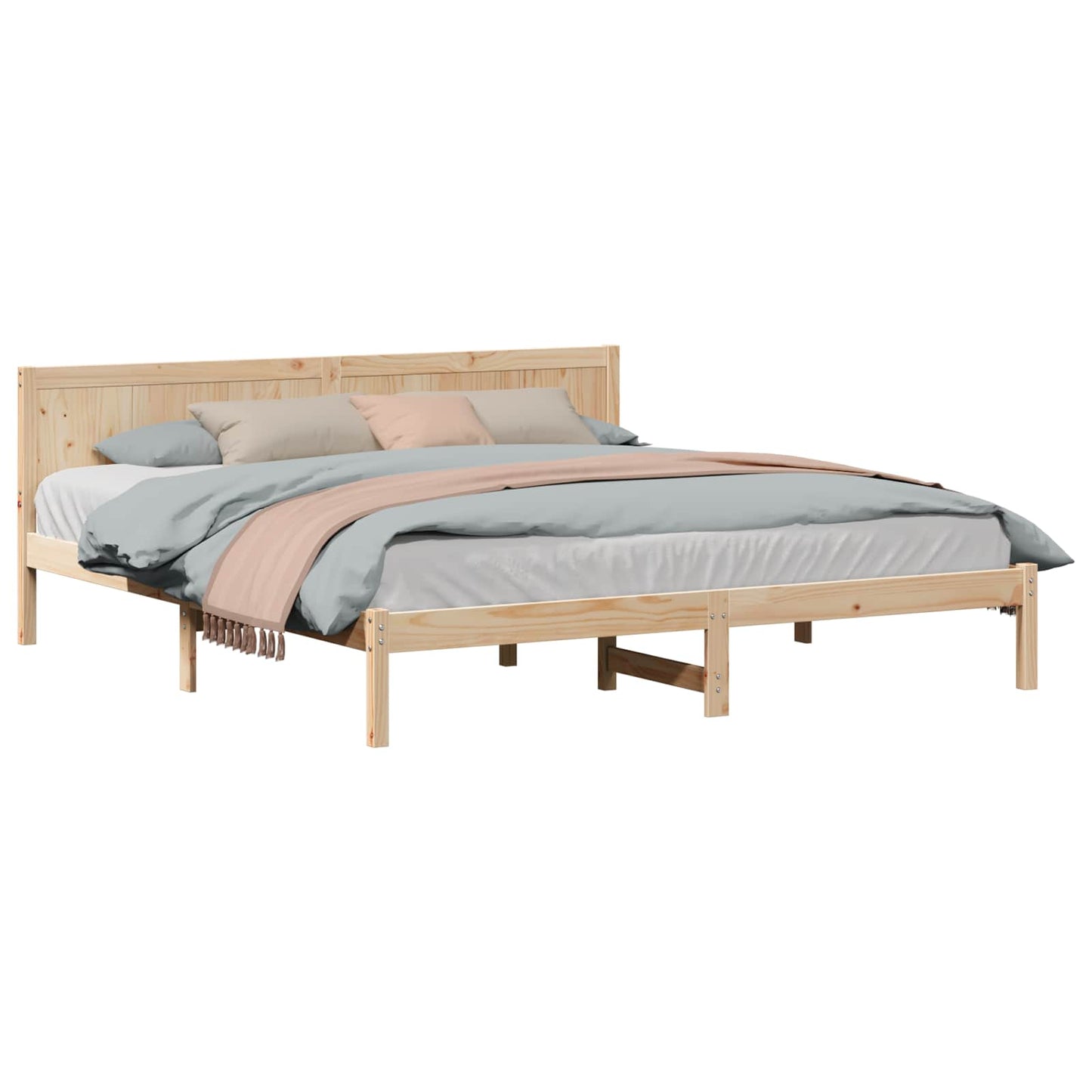Struttura del letto Marrone 200 x 200 cm Legno massello di pino