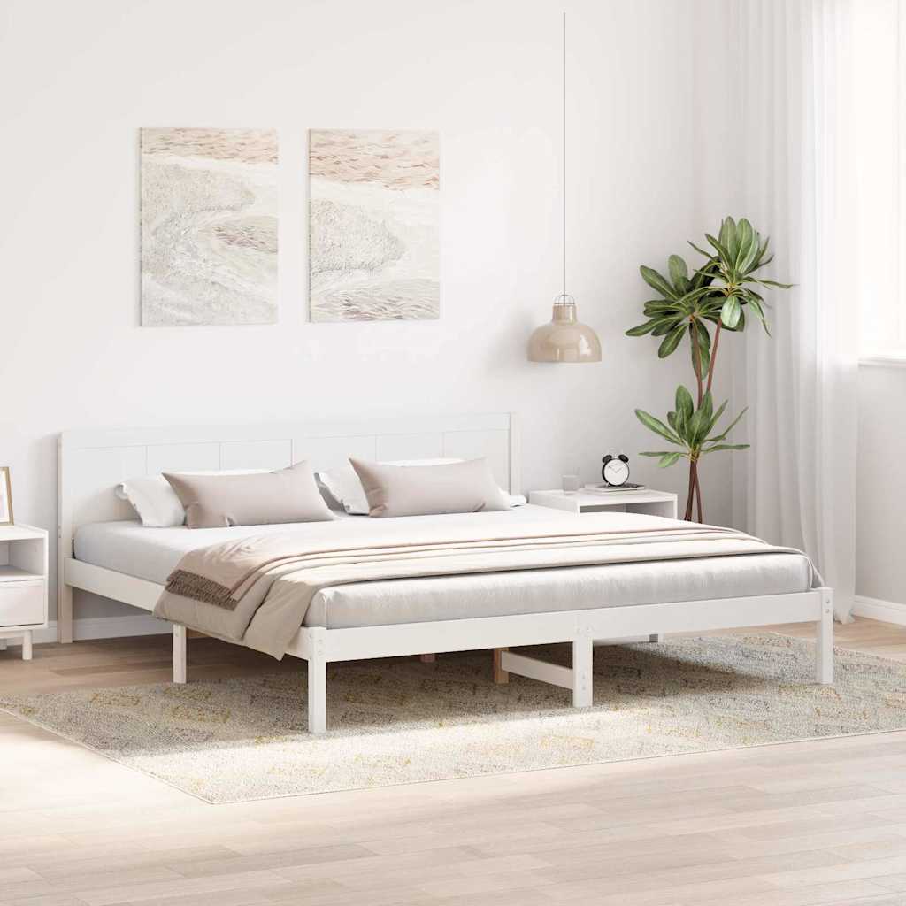 Struttura del letto Bianco 200 x 200 cm Legno massello di pino