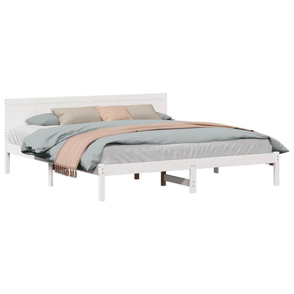 Struttura del letto Bianco 200 x 200 cm Legno massello di pino