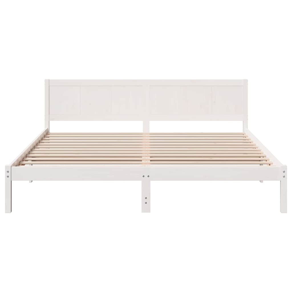 Struttura del letto Bianco 200 x 200 cm Legno massello di pino