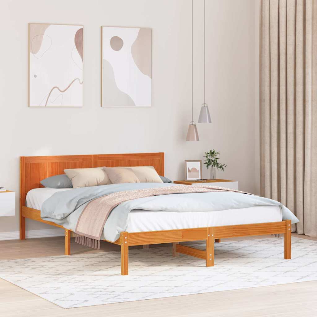 Struttura del letto Marrone 150 x 200 cm Legno massello di pino