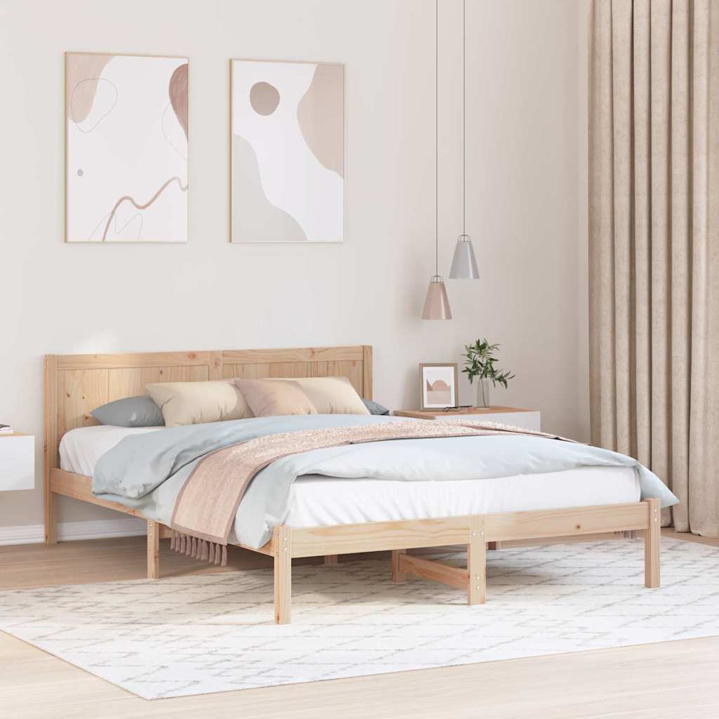 Struttura del letto Marrone 140 x 200 cm Legno massello di pino