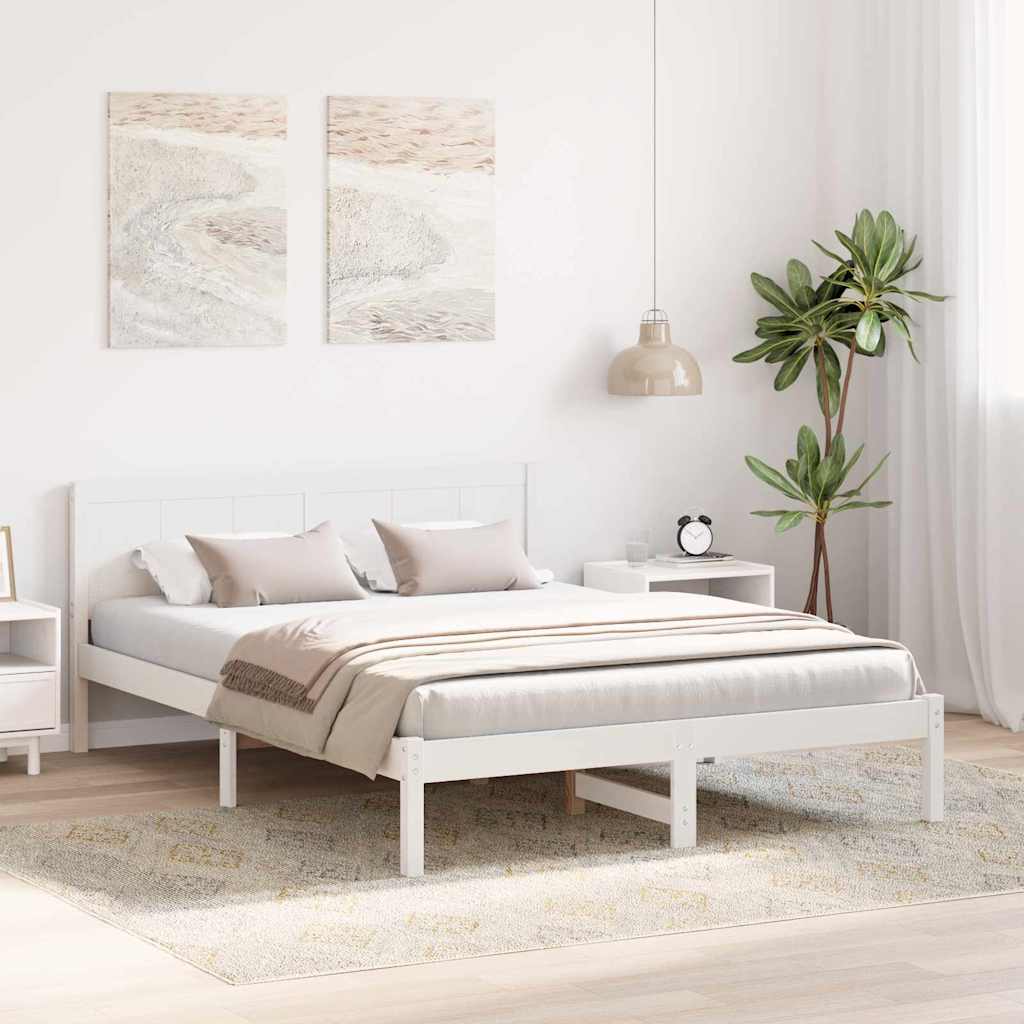 Struttura del letto Bianco 140 x 200 cm Legno massello di pino