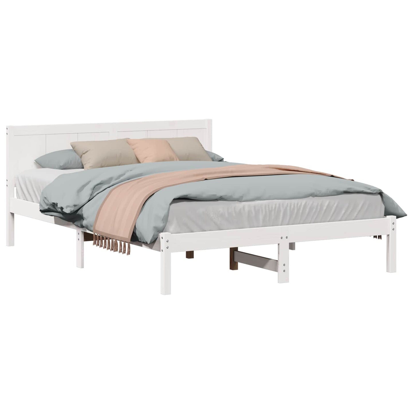 Struttura del letto Bianco 140 x 200 cm Legno massello di pino