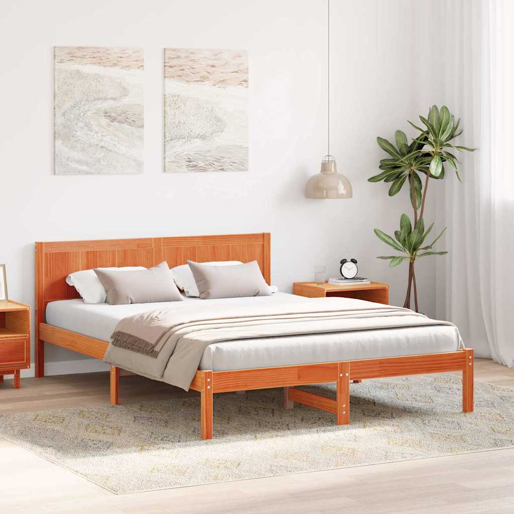 Struttura del letto Marrone 140 x 200 cm Legno massello di pino