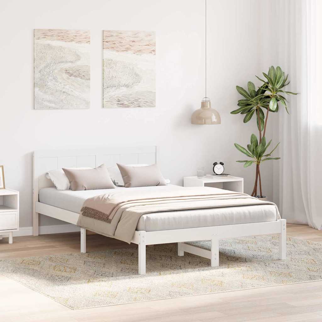 Struttura del letto Bianco 140 x 190 cm Legno massello di pino