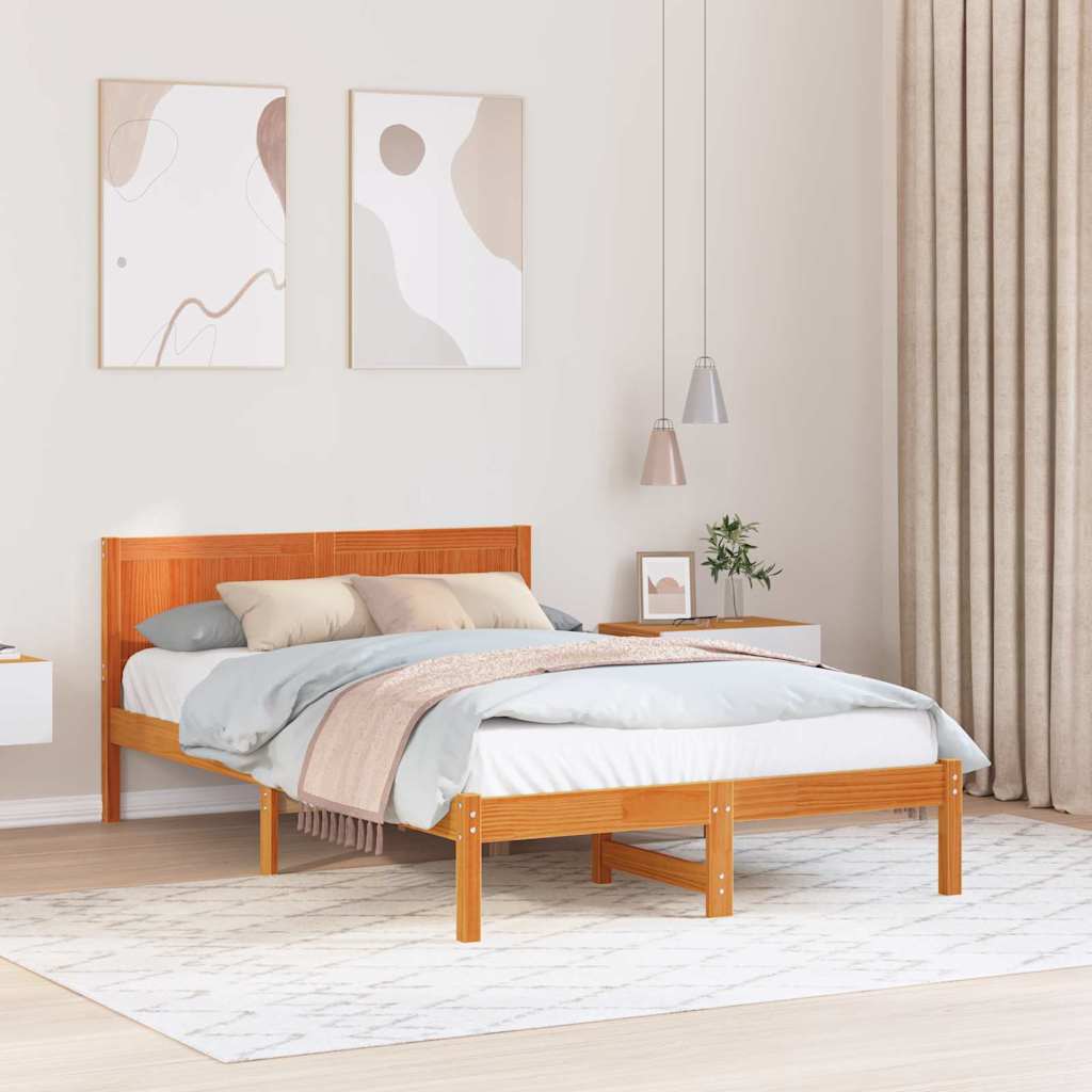 Struttura del letto Marrone 140 x 190 cm Legno massello di pino