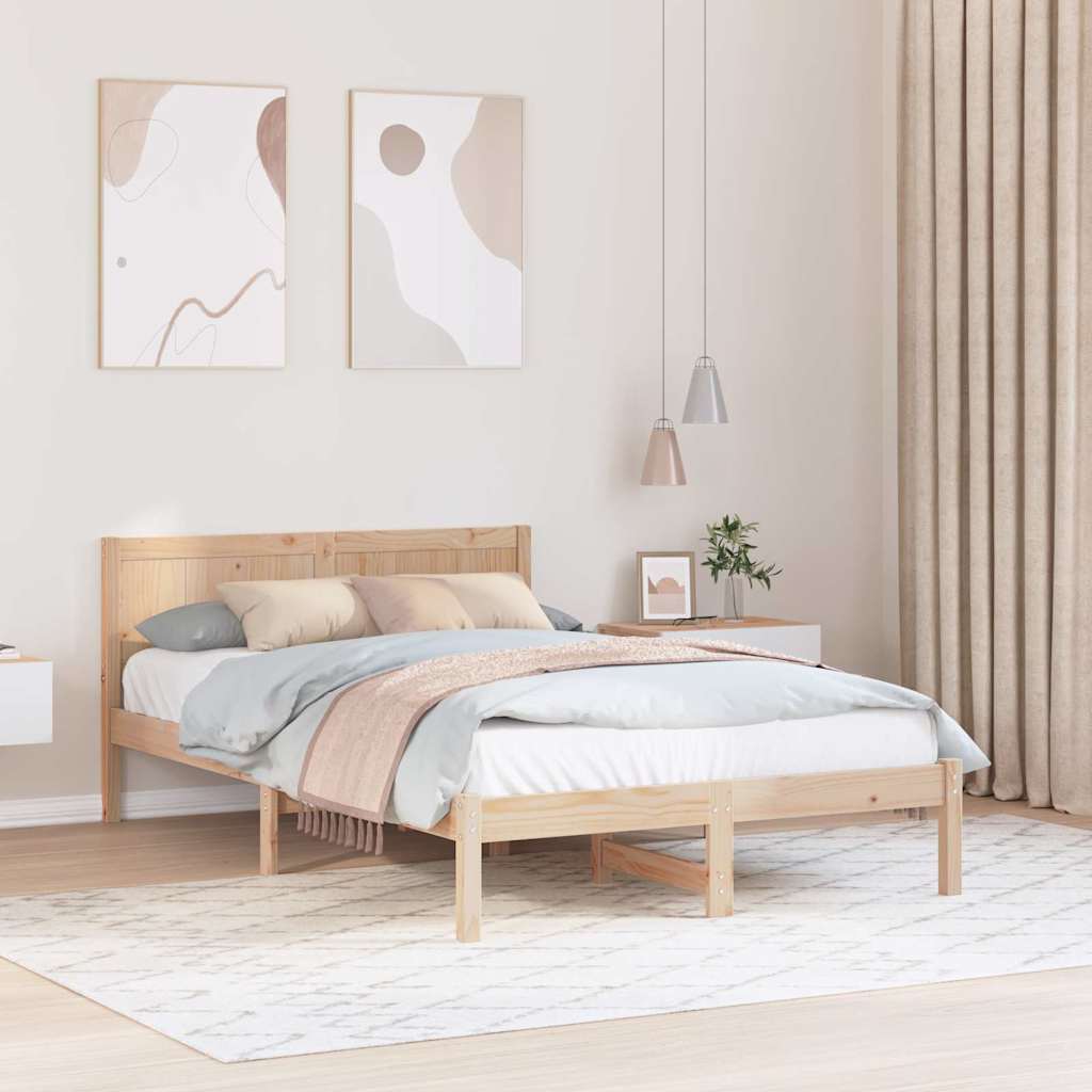 Struttura del letto Marrone 135 x 190 cm Legno massello di pino