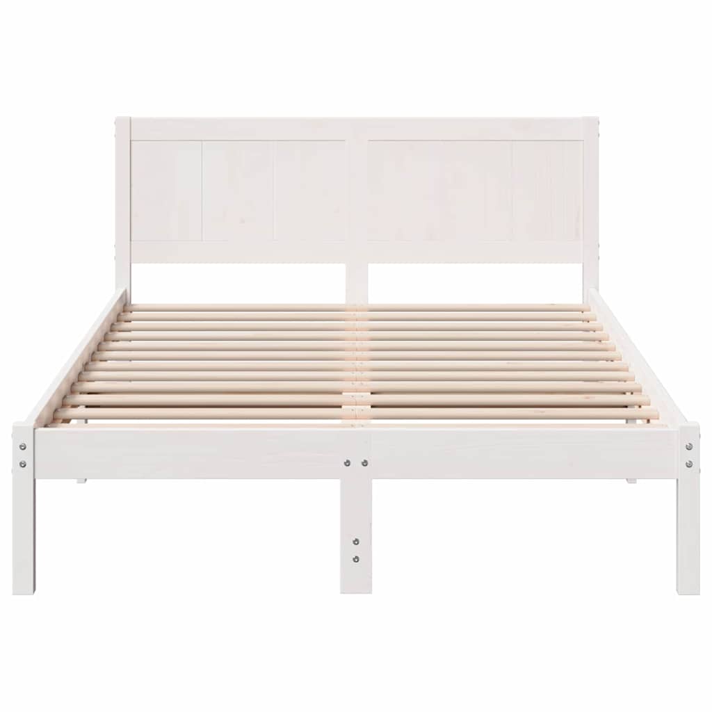 Struttura del letto Bianco 135 x 190 cm Legno massello di pino