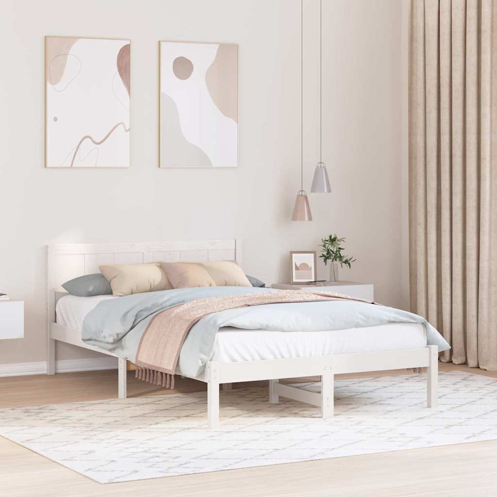 Struttura del letto Bianco 120 x 190 cm Legno massello di pino