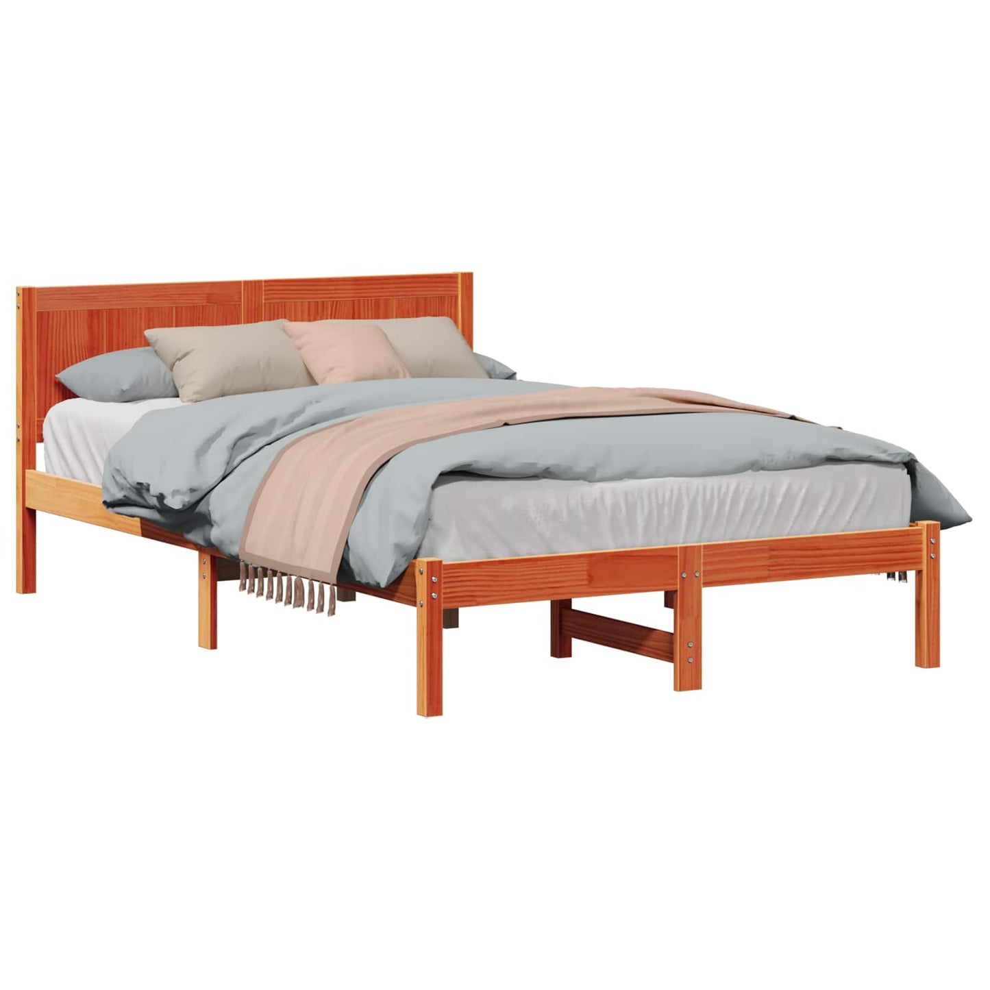 Struttura del letto Marrone 120 x 190 cm Legno massello di pino