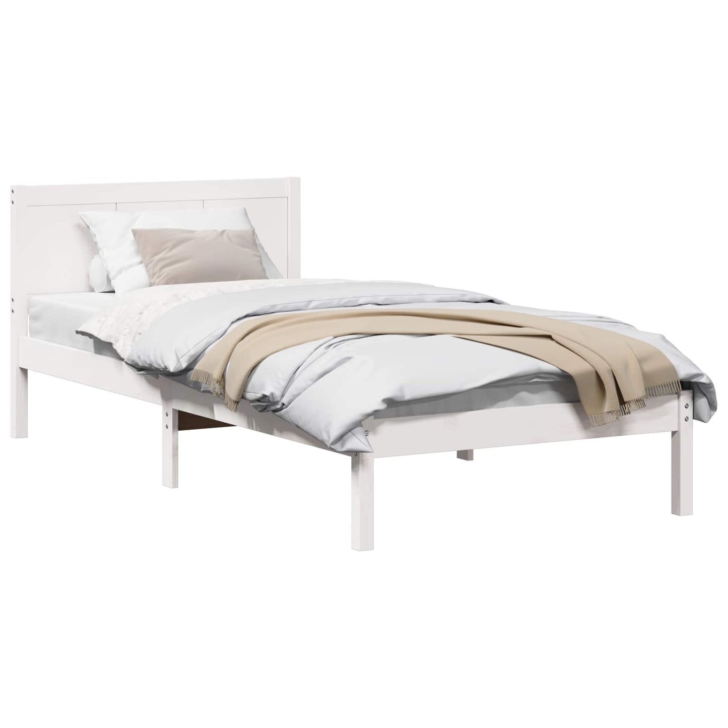 Struttura del letto Bianco 100 x 200 cm Legno massello di pino