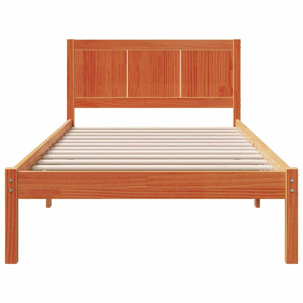 Struttura del letto Marrone 100 x 200 cm Legno massello di pino