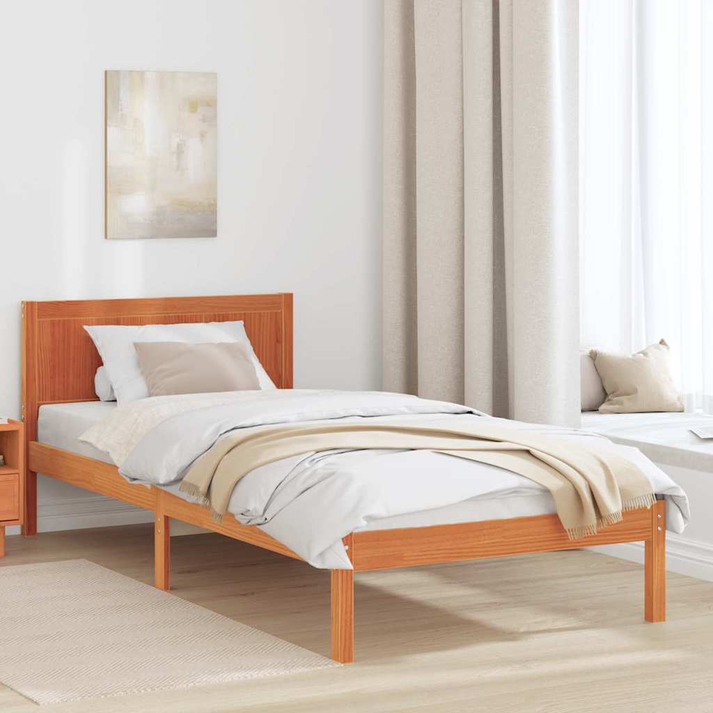 Struttura del letto Marrone 90 x 190 cm Legno massello di pino