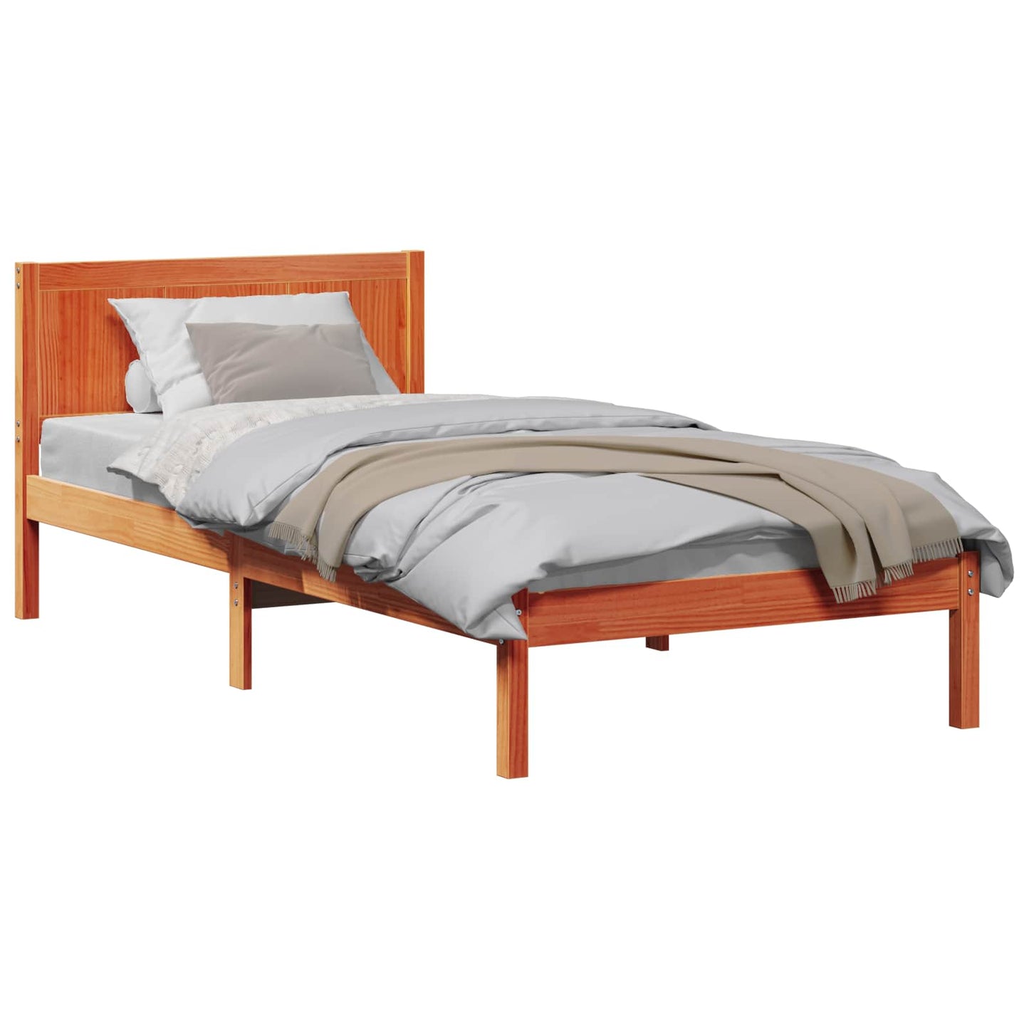 Struttura del letto Marrone 90 x 190 cm Legno massello di pino