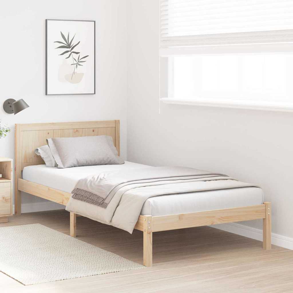Struttura del letto Marrone 75 x 190 cm Legno massello di pino
