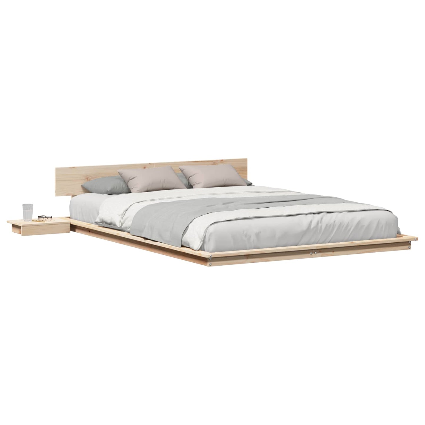 Struttura del letto con testiera Marrone 160 x 200 cm legno