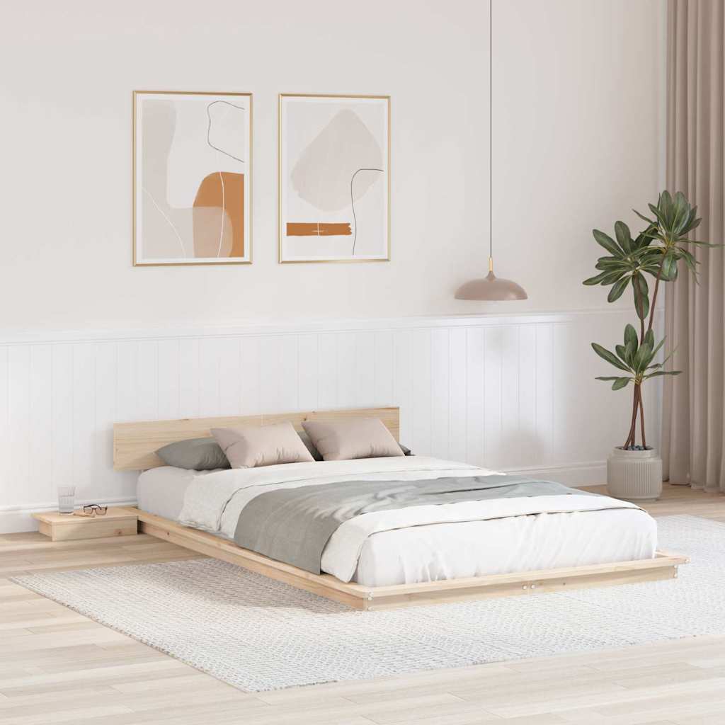 Struttura del letto Marrone 140 x 190 cm legno