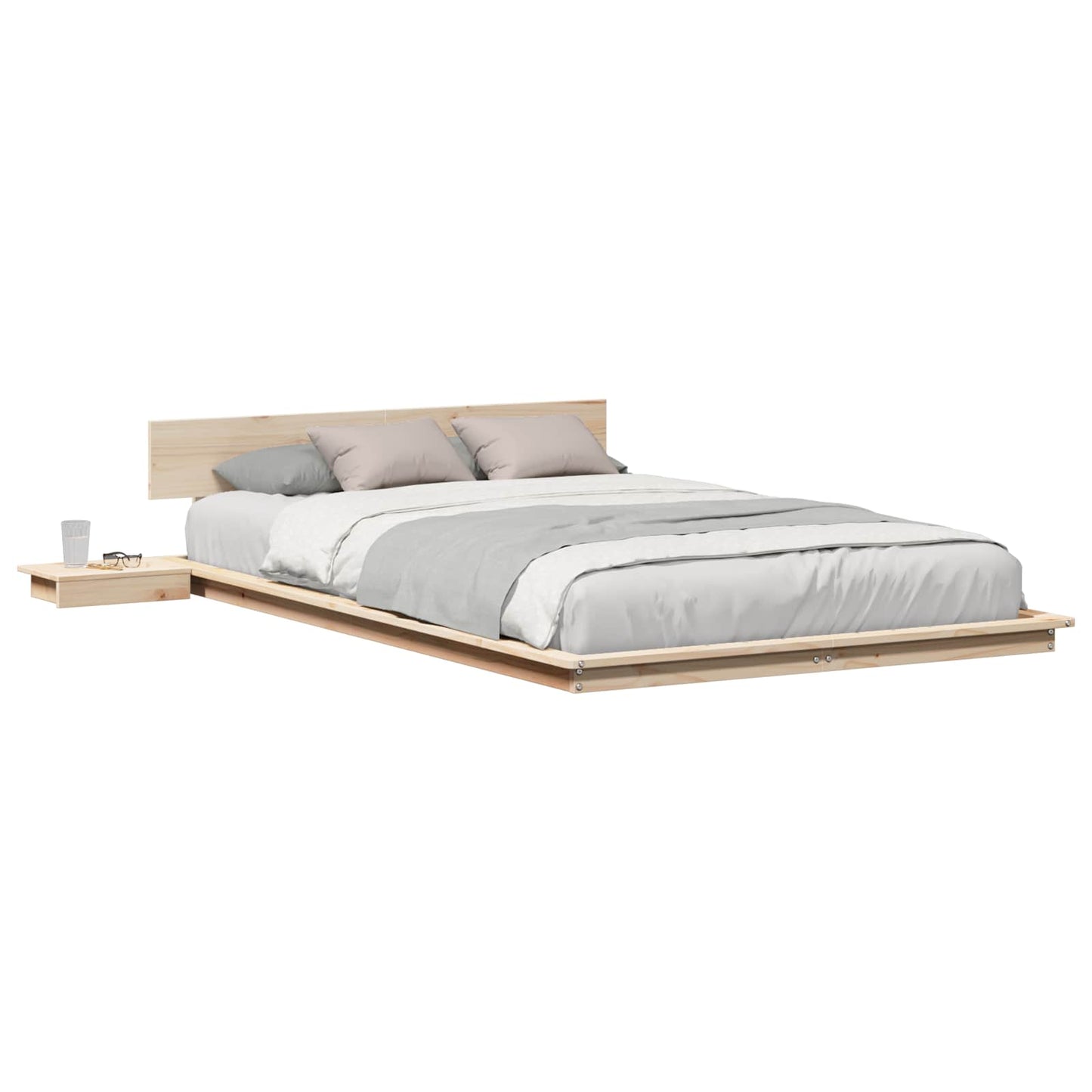 Struttura del letto Marrone 140 x 190 cm legno