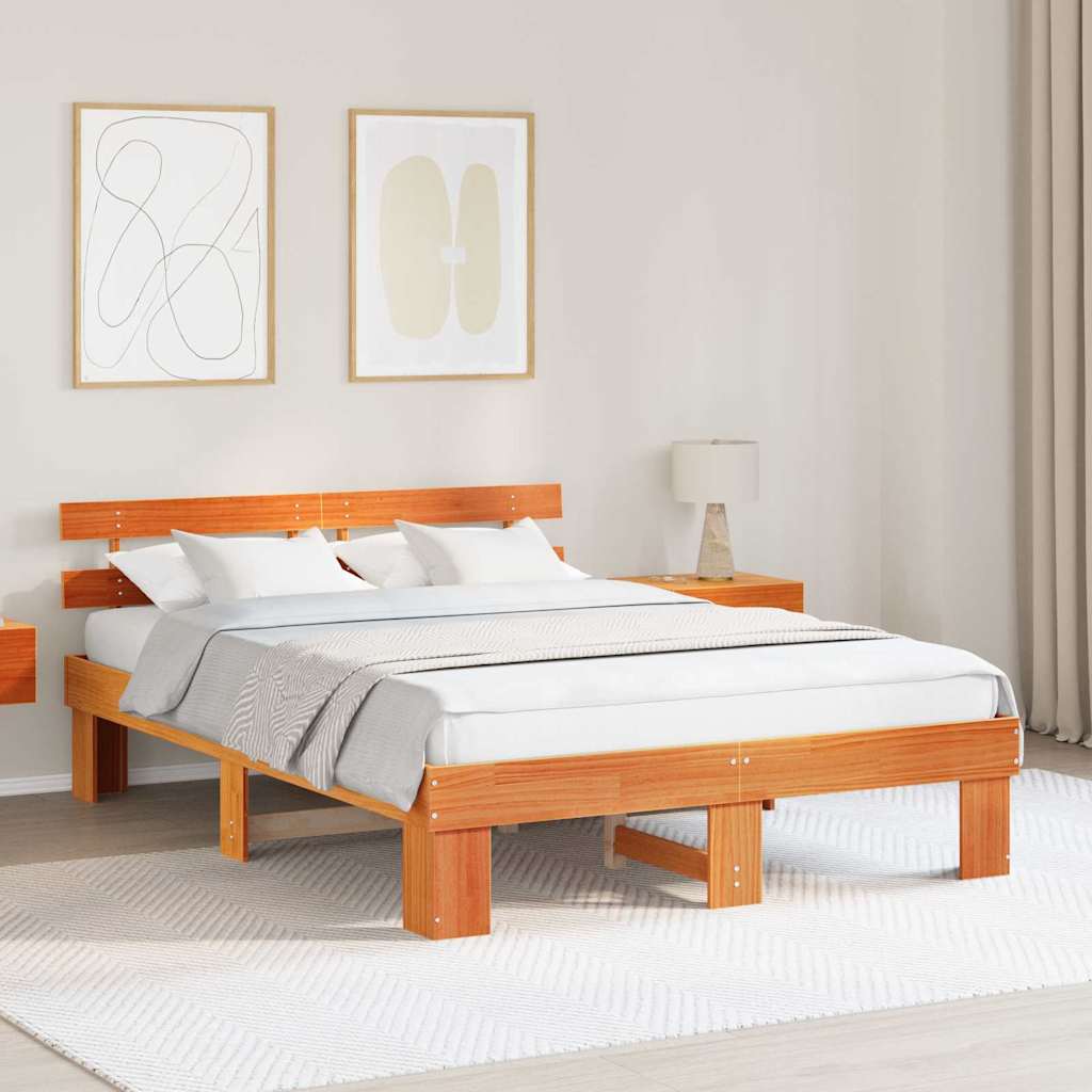Struttura del letto Marrone cerato 150 x 200 cm Pino massello