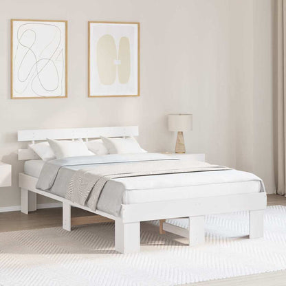 Struttura del letto Bianco 135 x 190 cm Pino massello