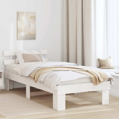 Struttura del letto Bianco 90 x 190 cm Pino massello