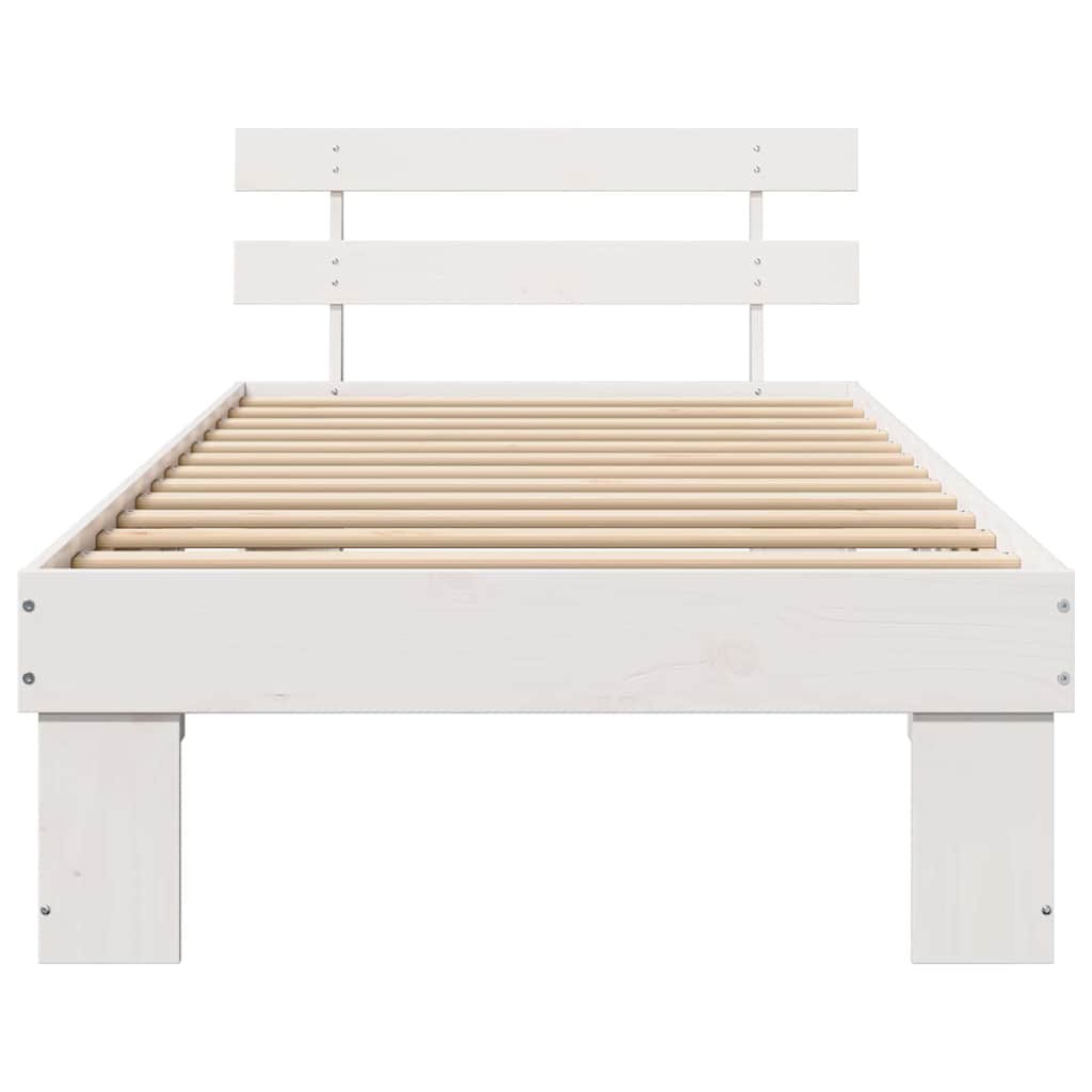 Struttura del letto Bianco 90 x 190 cm Pino massello