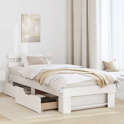 Struttura del letto Bianco 100 x 200 cm Pino massello