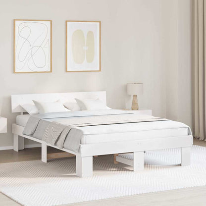 Struttura del letto Bianco 160 x 200 cm Pino massello