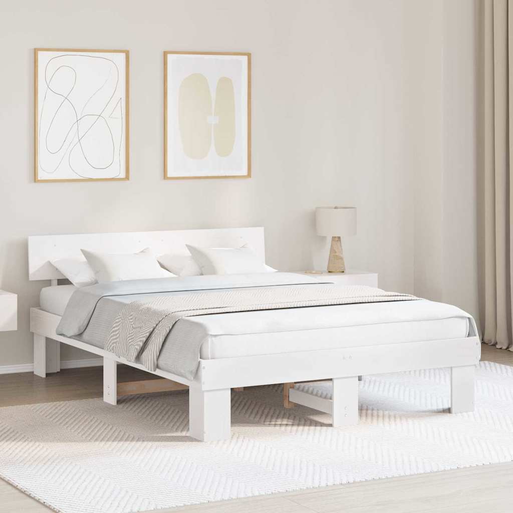 Struttura del letto Bianco 140 x 200 cm Pino massello