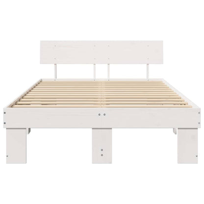 Struttura del letto Bianco 140 x 190 cm Pino massello