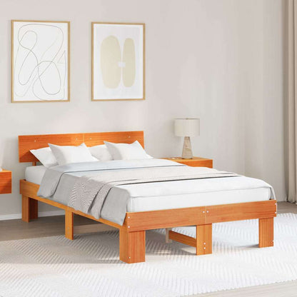 Struttura del letto Marrone cerato 135 x 190 cm Pino massello
