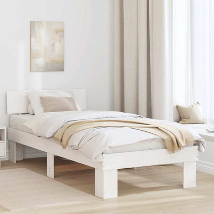 Struttura del letto Bianco 100 x 200 cm Pino massello