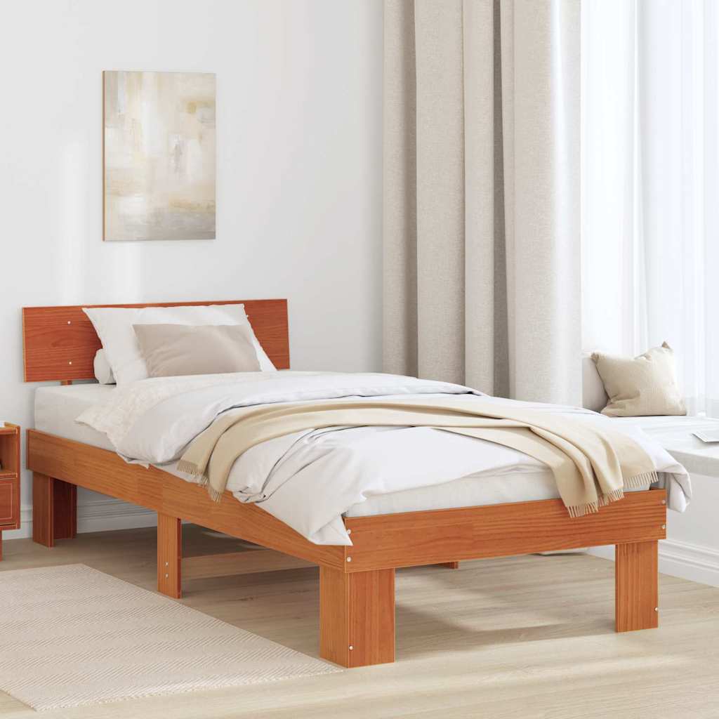 Struttura del letto Marrone cerato 90 x 200 cm Pino massello