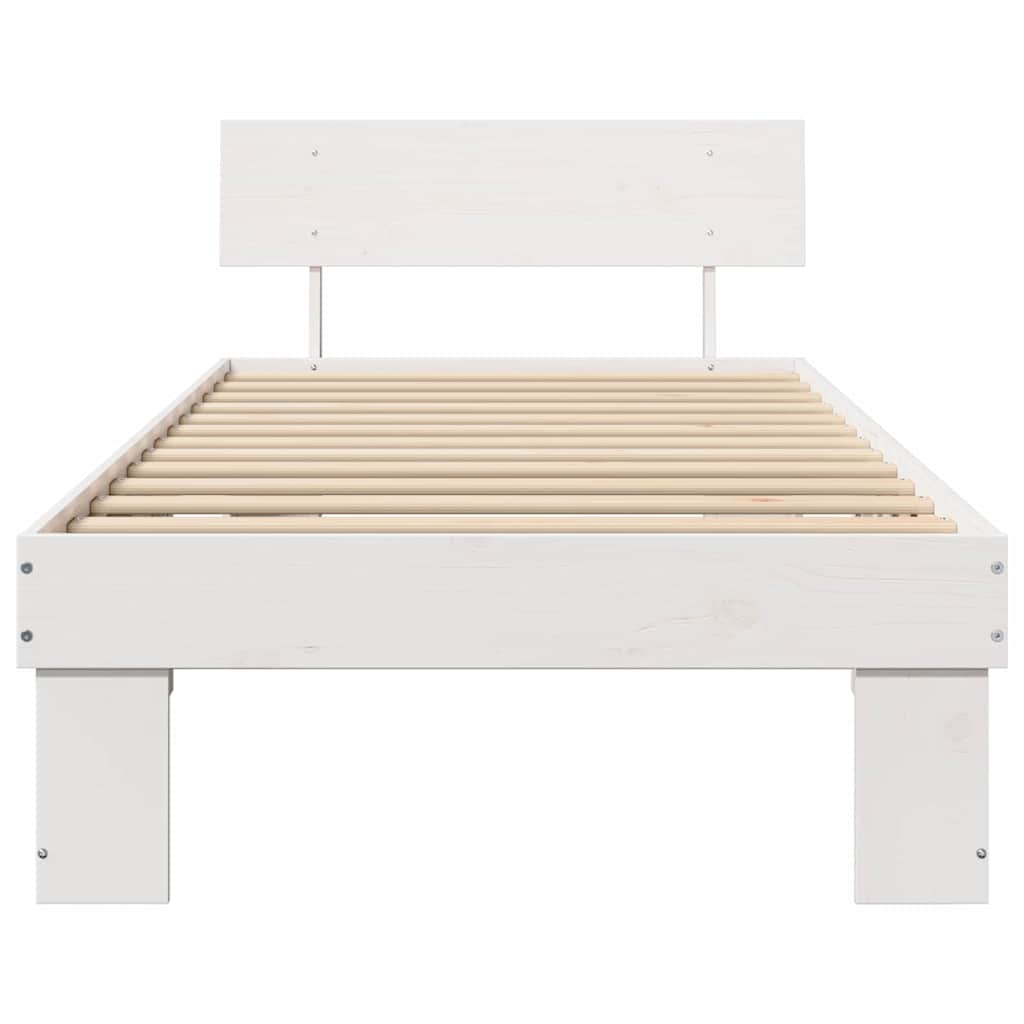 Struttura del letto Bianco 90 x 190 cm Pino massello