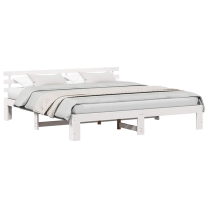 Struttura del letto Bianco 200 x 200 cm Pino massello