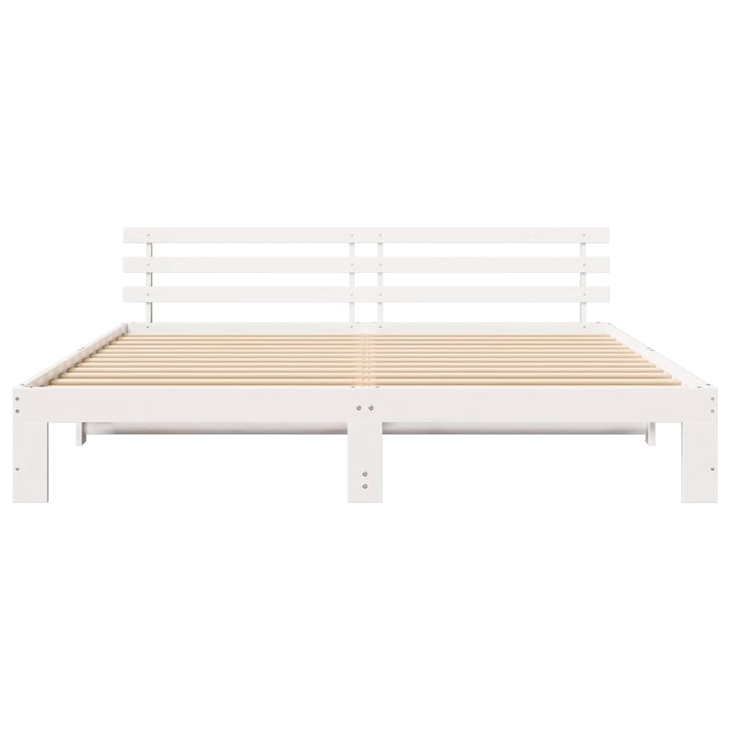 Struttura del letto Bianco 200 x 200 cm Pino massello