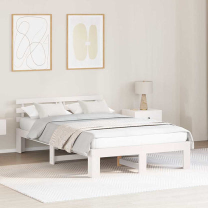 Struttura del letto Bianco 135 x 190 cm Pino massello