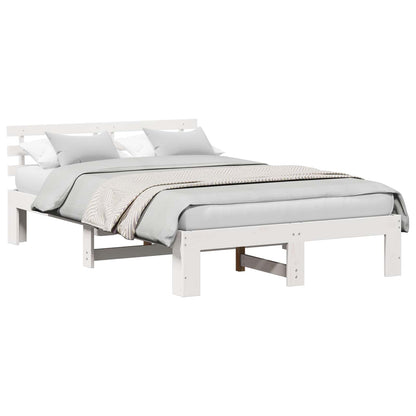 Struttura del letto Bianco 135 x 190 cm Pino massello
