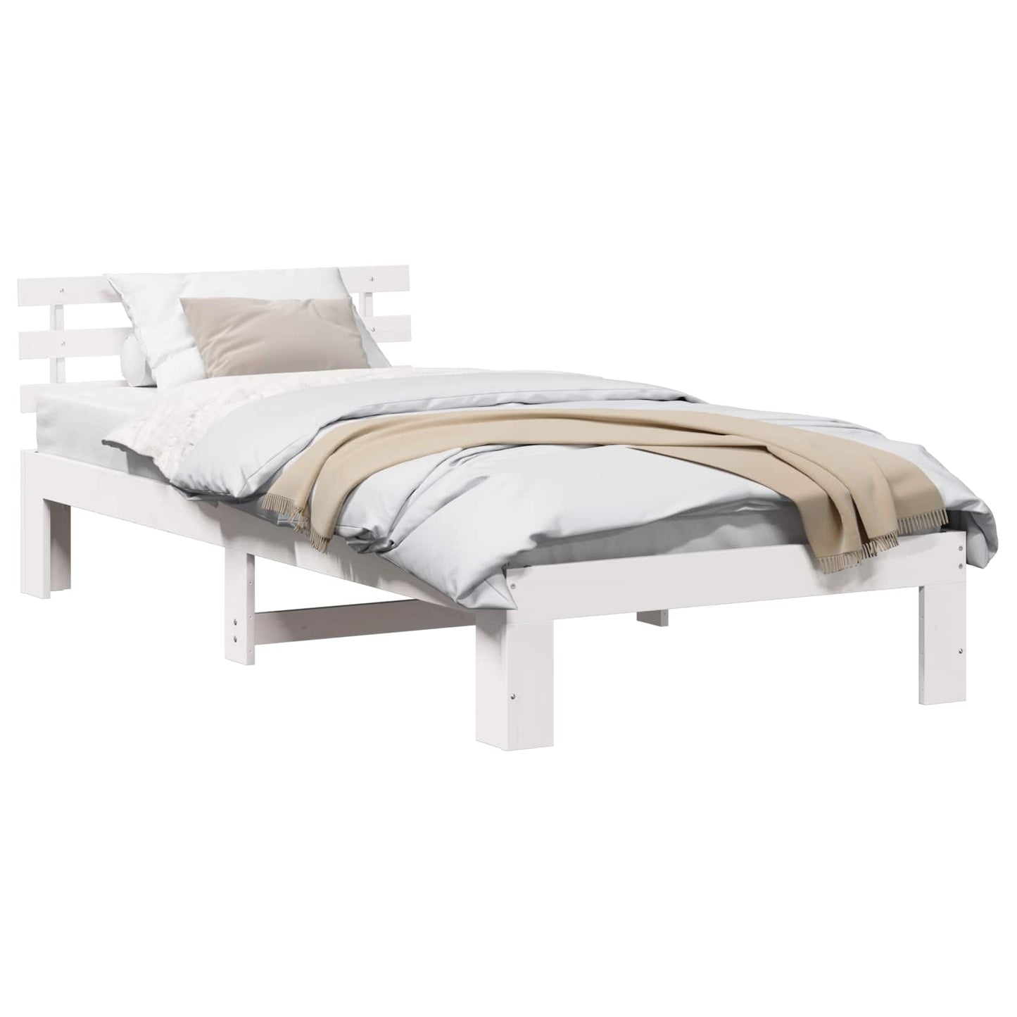 Struttura del letto Bianco 75 x 190 cm Pino massello