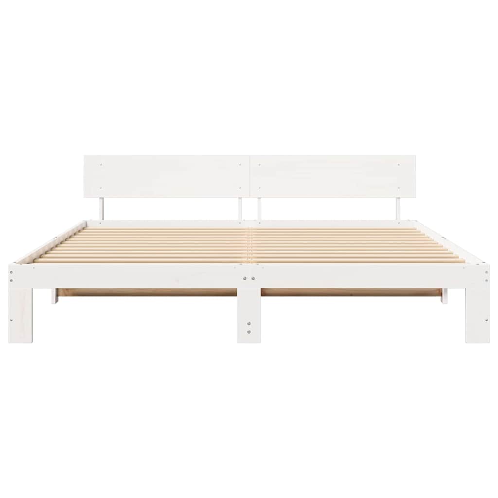 Struttura del letto Bianco 200 x 200 cm Pino massello