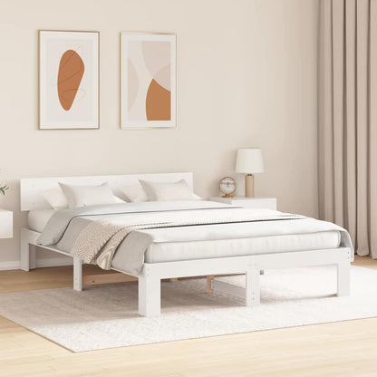 Struttura del letto Bianco 150 x 200 cm Pino massello