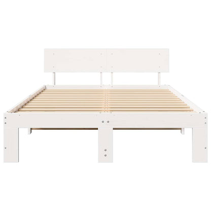 Struttura del letto Bianco 135 x 190 cm Pino massello