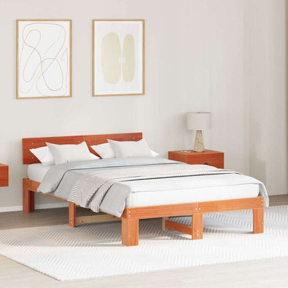 Struttura del letto Marrone cerato 135 x 190 cm Pino massello