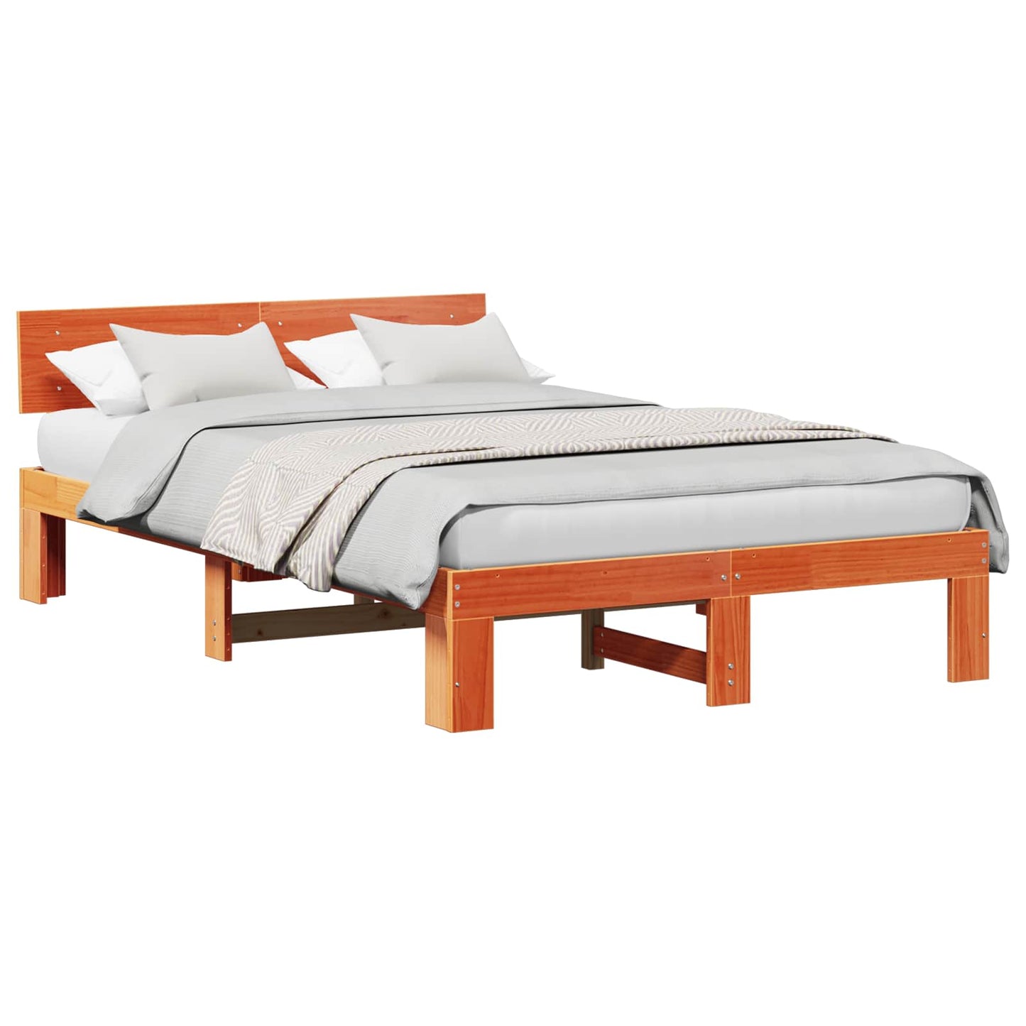 Struttura del letto Marrone cerato 135 x 190 cm Pino massello