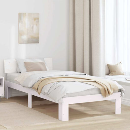 Struttura del letto Bianco 80 x 200 cm Pino massello