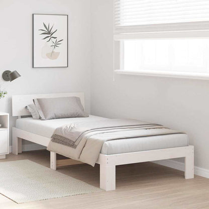 Struttura del letto Bianco 90 x 190 cm Pino massello